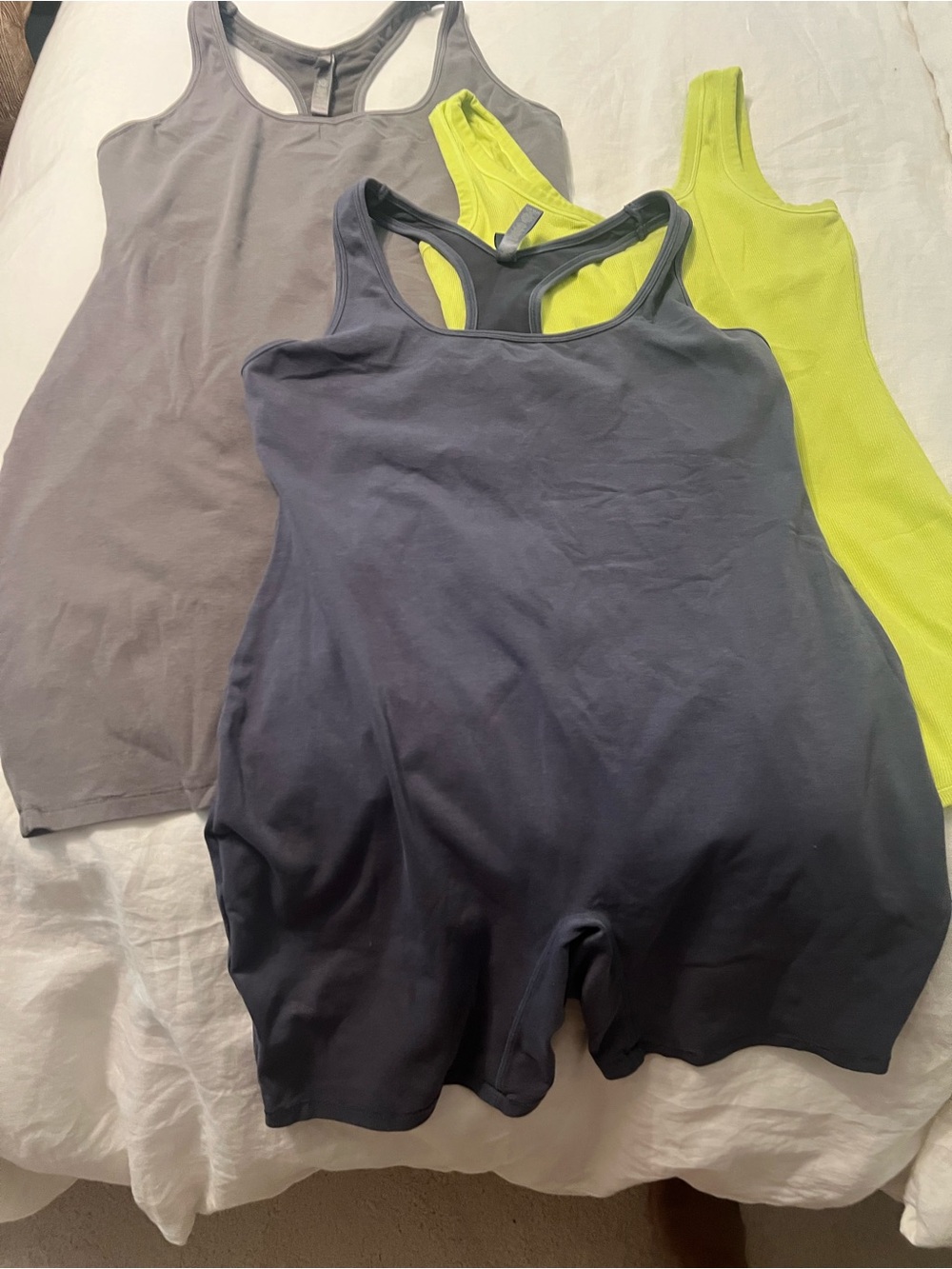 Three SKIMS Racerback and Tank Onesies, Sz 3X